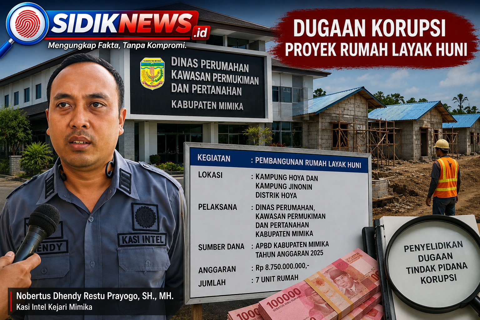 Tujuh Rumah Layak Huni Bermasalah, Kejari Mimika periksa dua Pegawai Dinas Pemukiman