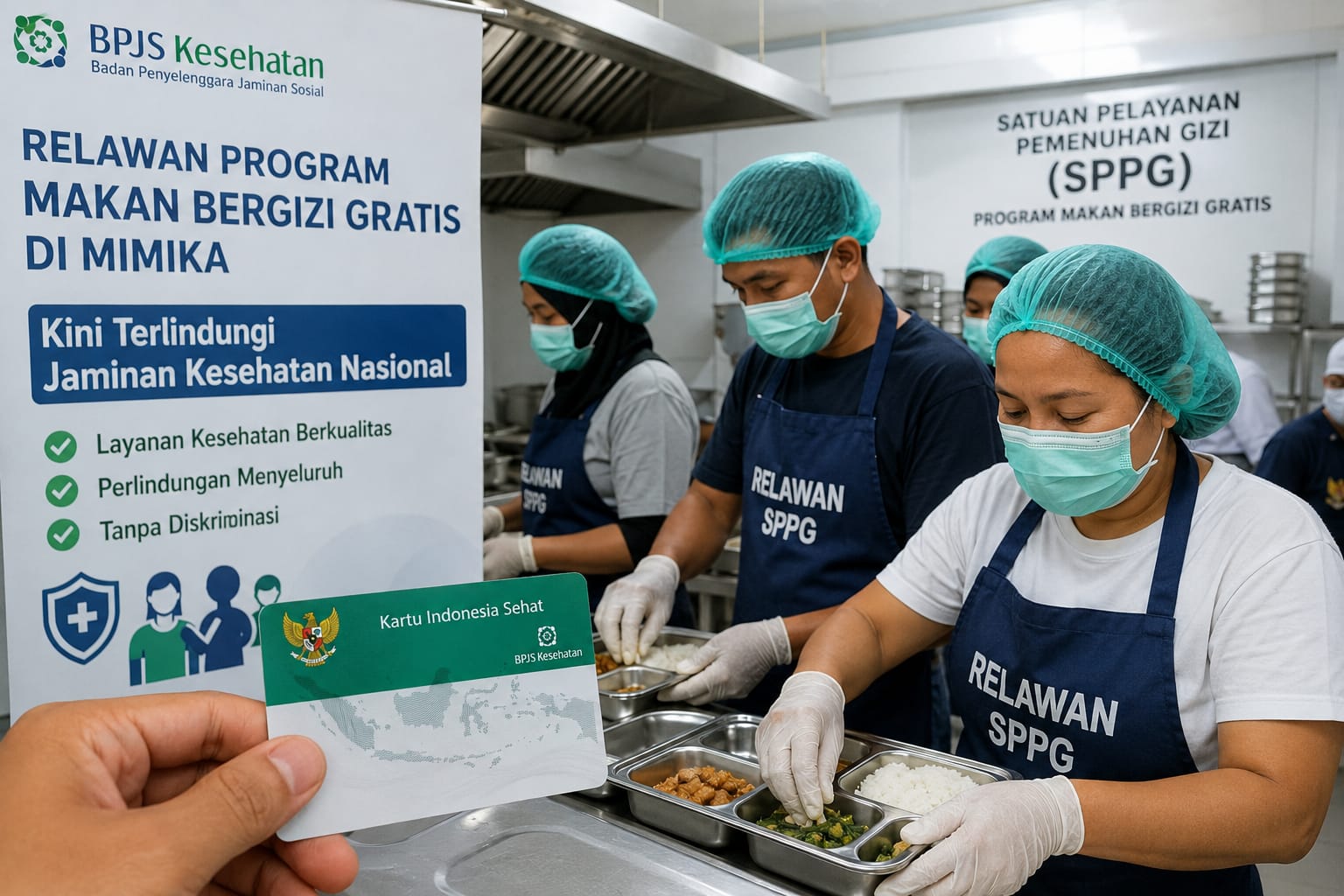Relawan Program Makan Bergizi Gratis di Mimika Kini Terlindungi JKN, BPJS Gandeng 20 SPPG