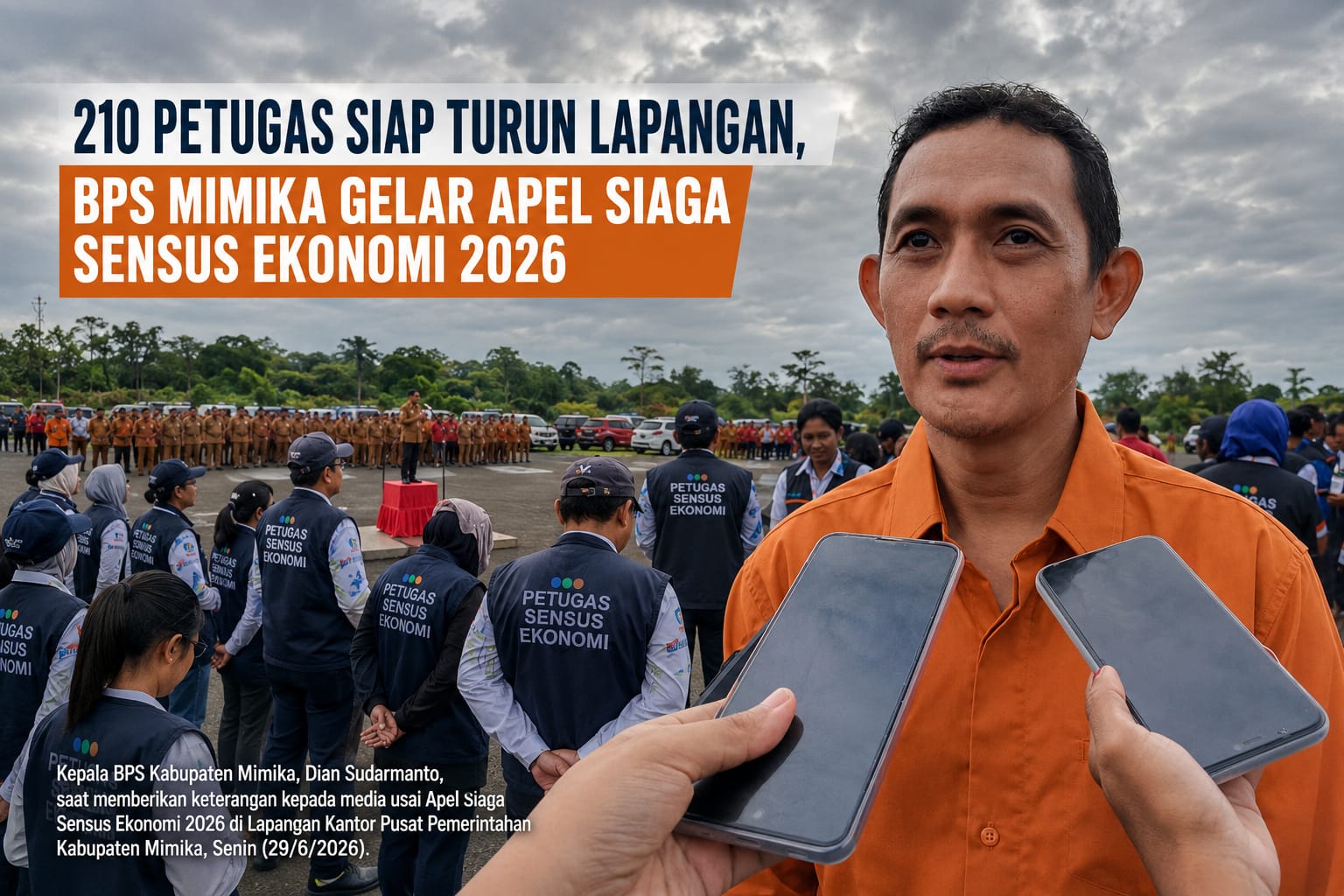 210 Petugas Siap Turun Lapangan, BPS Mimika Gelar Apel Siaga Sensus Ekonomi 2026