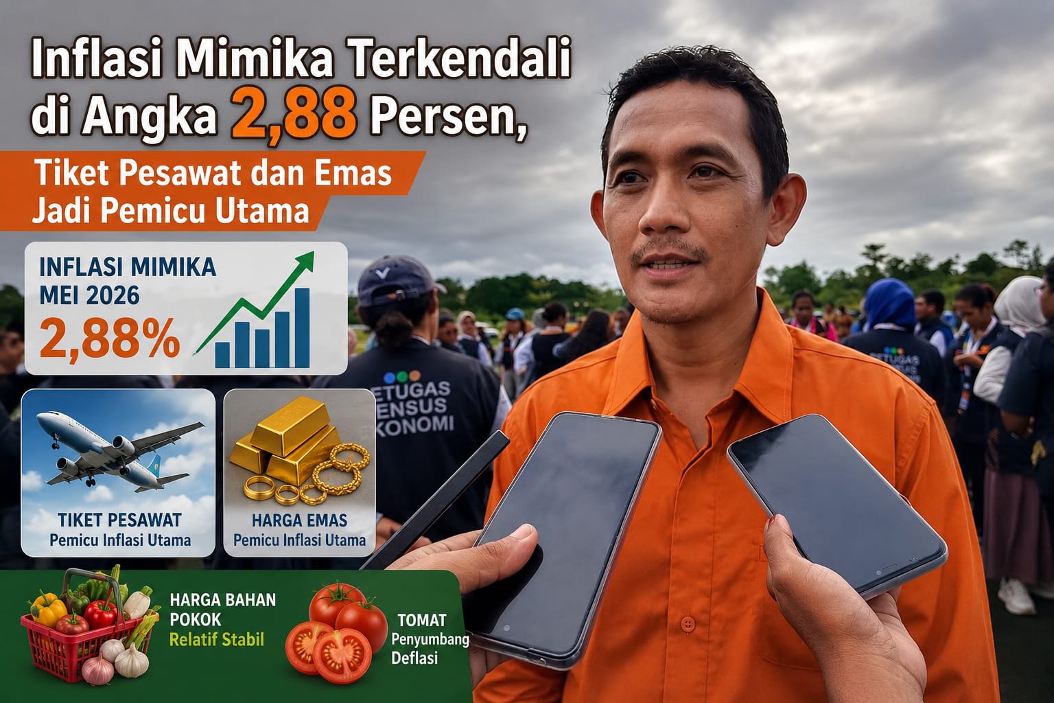 Inflasi Mimika Terkendali di Angka 2,88 Persen, Tiket Pesawat dan Emas Jadi Pemicu Utama