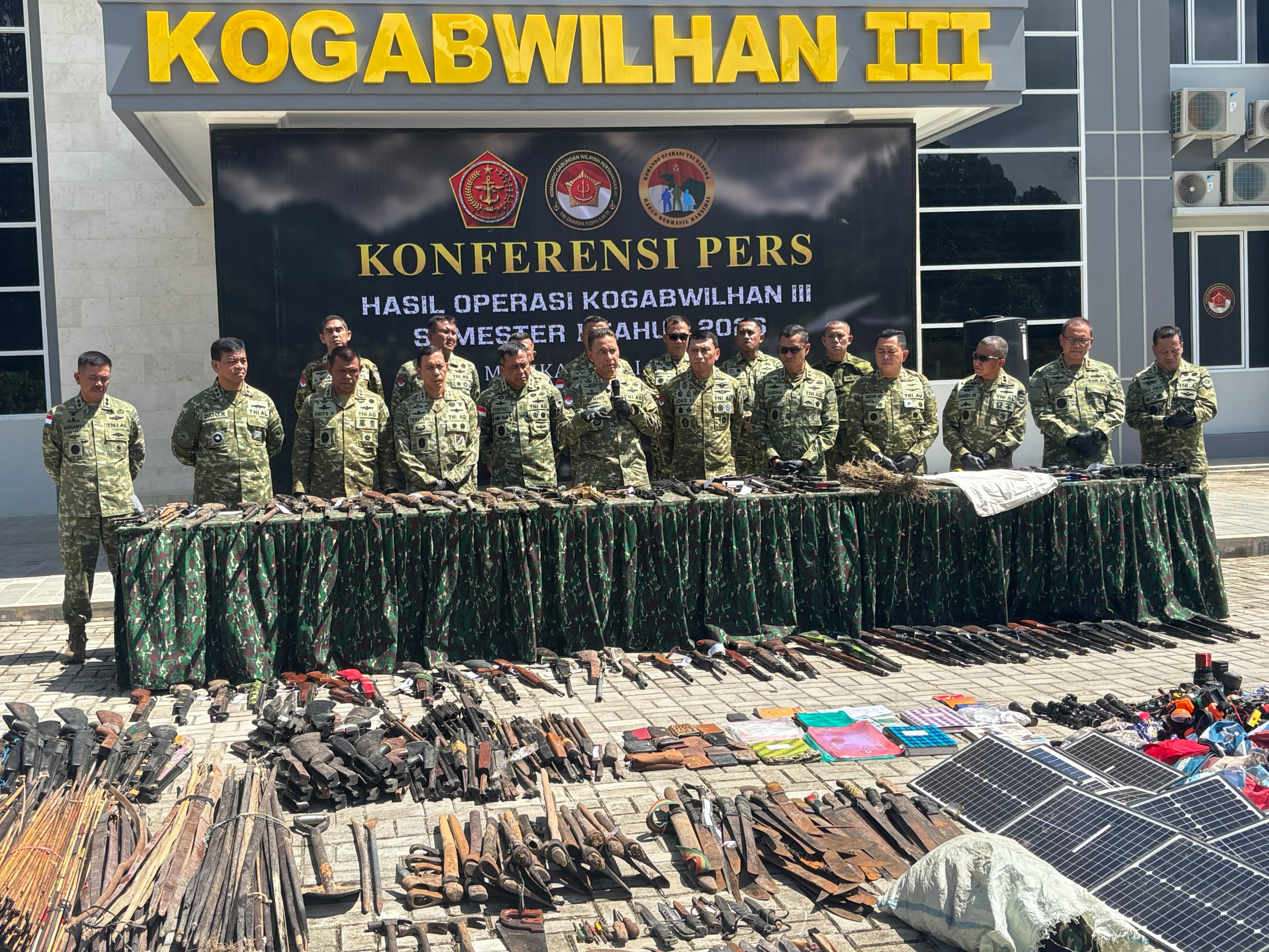 Kogabwilhan III: Satgas TNI Ungkap 30 Kasus Narkotika dan Amankan 47 Senjata Api di Papua Selama Semester I 2026