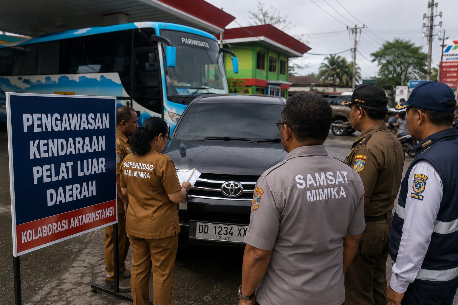 Kendaraan Pelat Luar Jadi Sorotan, Samsat Mimika Perkuat Koordinasi Antar Instansi
