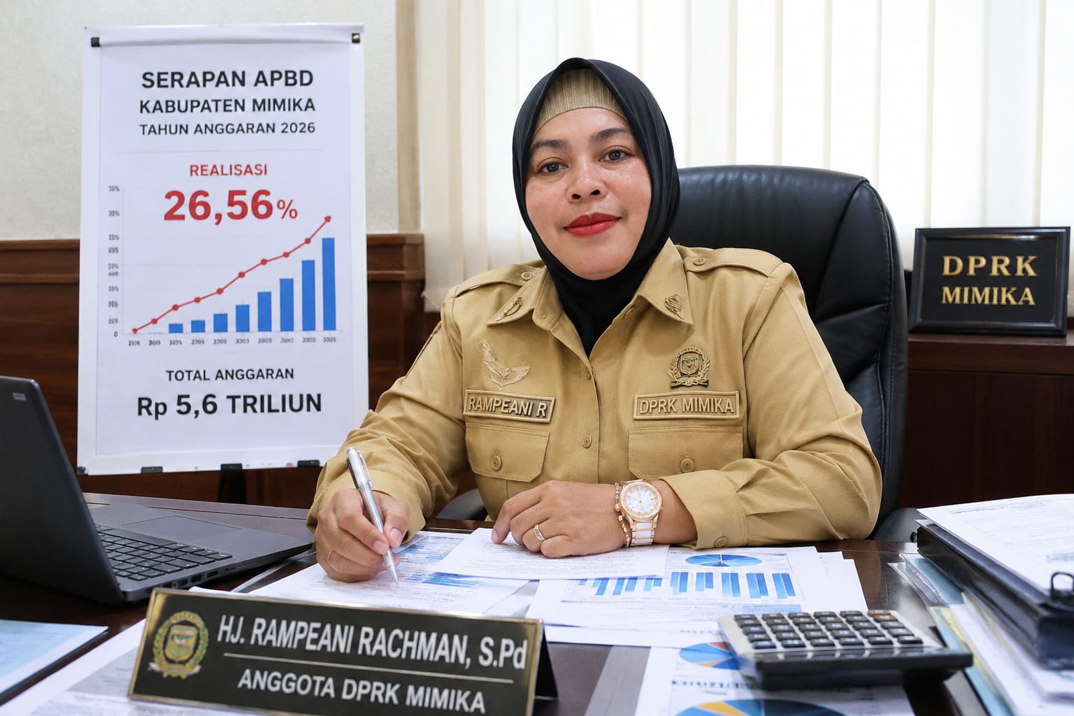 Serapan APBD Baru 26,56 Persen, Hj. Rampeani Rachman: DPRK Mimika Perketat Pengawasan Anggaran Rp5,6 Triliun