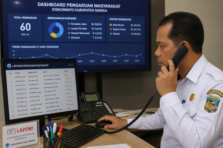 Diskominfo Mimika Terima 60 Aduan Warga, Kerusakan Jalan Paling Banyak Dilaporkan