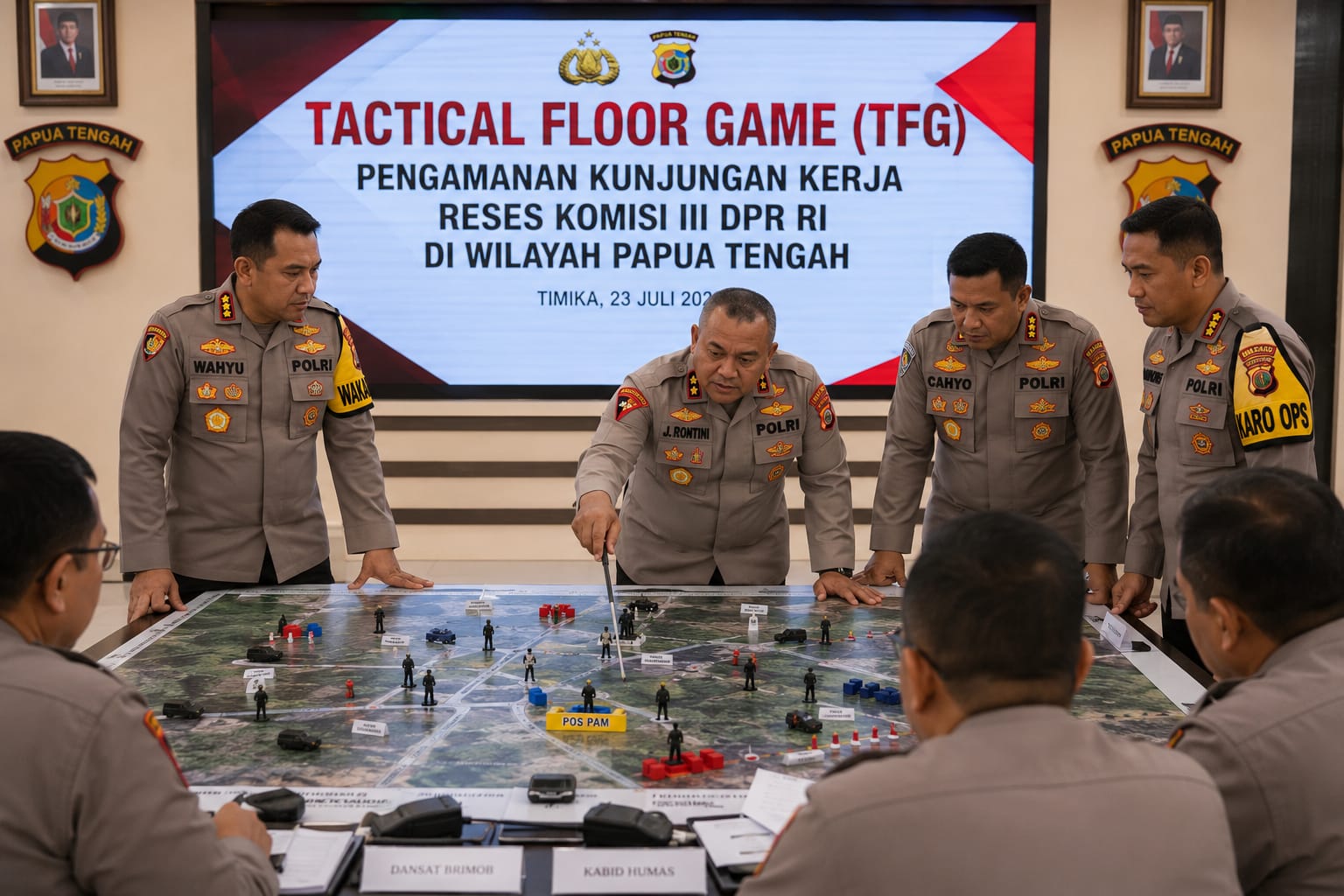 Polda Papua Tengah Gelar TFG, Matangkan Pengamanan Kunjungan Reses Komisi III DPR RI.