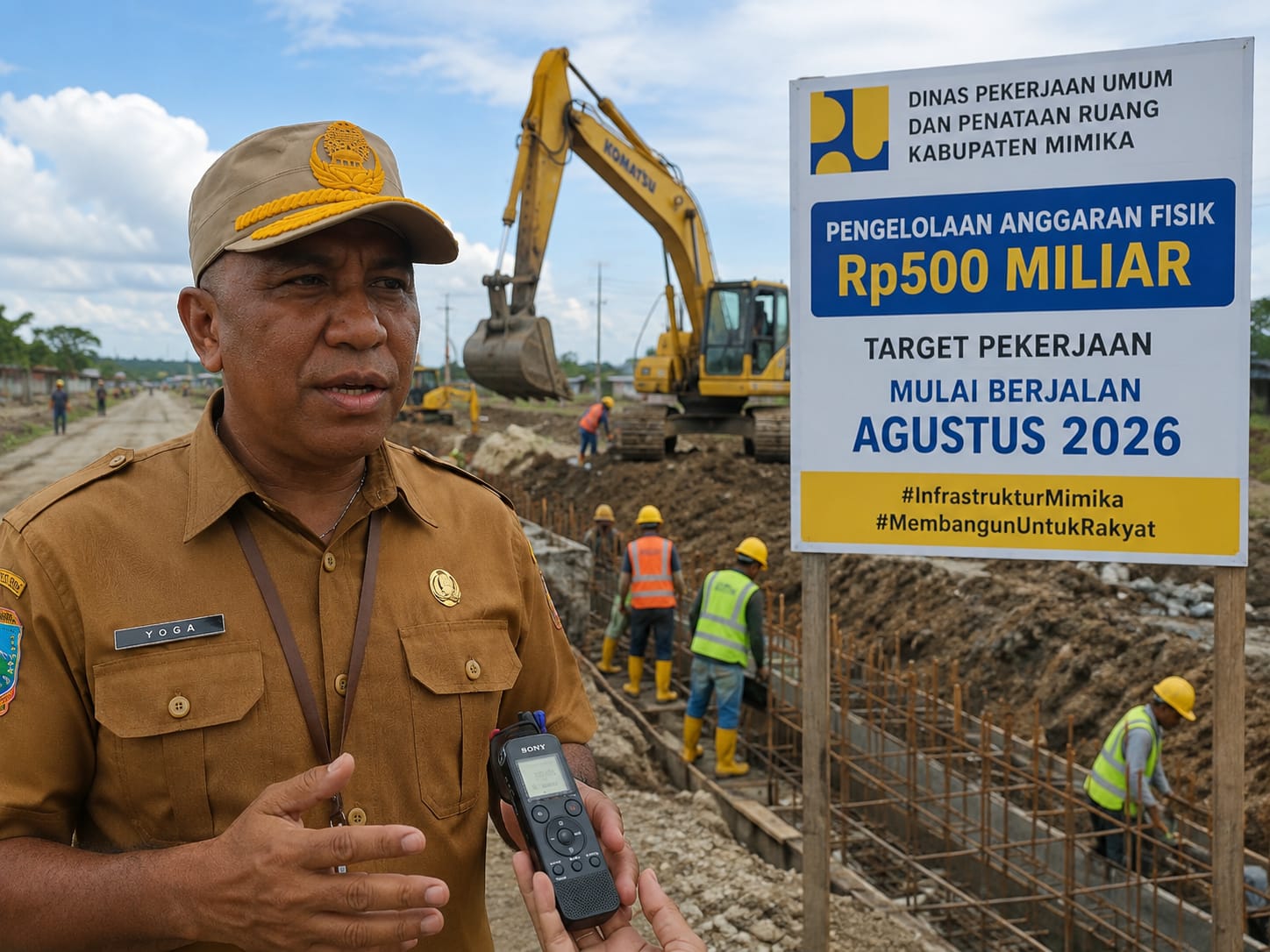 PUPR Mimika Kelola Anggaran Fisik Rp500 Miliar, Target Pekerjaan Mulai Berjalan Agustus 2026