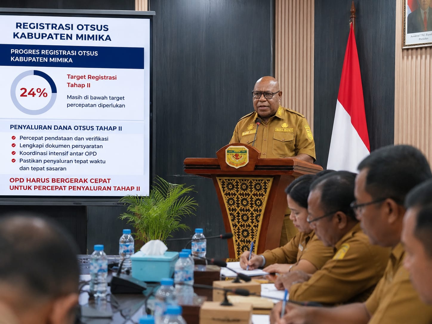 Registrasi Otsus Mimika Baru 24 Persen, Wabup Minta OPD Percepat Penyaluran Tahap II