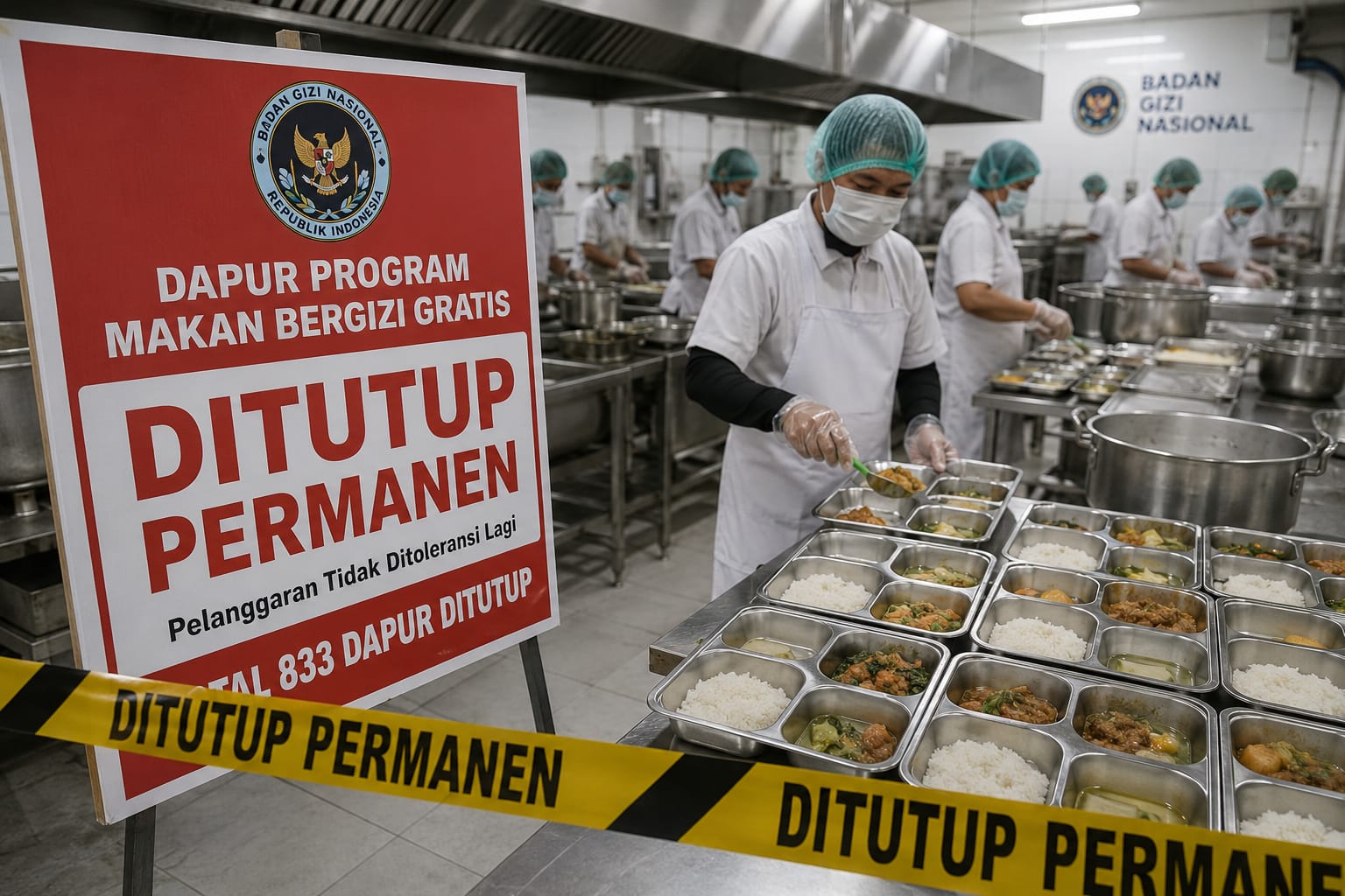BGN Tutup Permanen 833 Dapur Program Makan Bergizi Gratis, Sudaryono: Pelanggaran Tak Ditoleransi Lagi