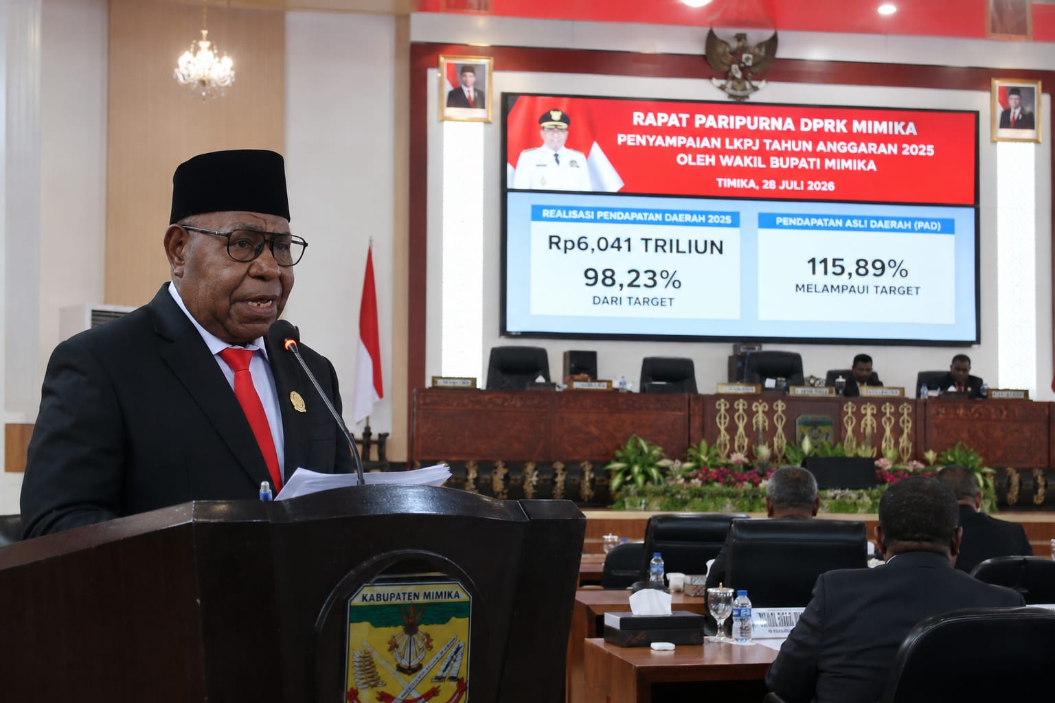 Wabup Mimika Paparkan LKPJ 2025, Pendapatan Daerah Capai Rp6,04 Triliun dan PAD Lampaui Target
