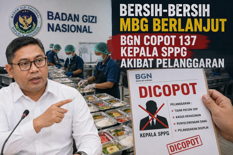 Bersih-bersih MBG Berlanjut, BGN Copot 137 Kepala SPPG Akibat Pelanggaran