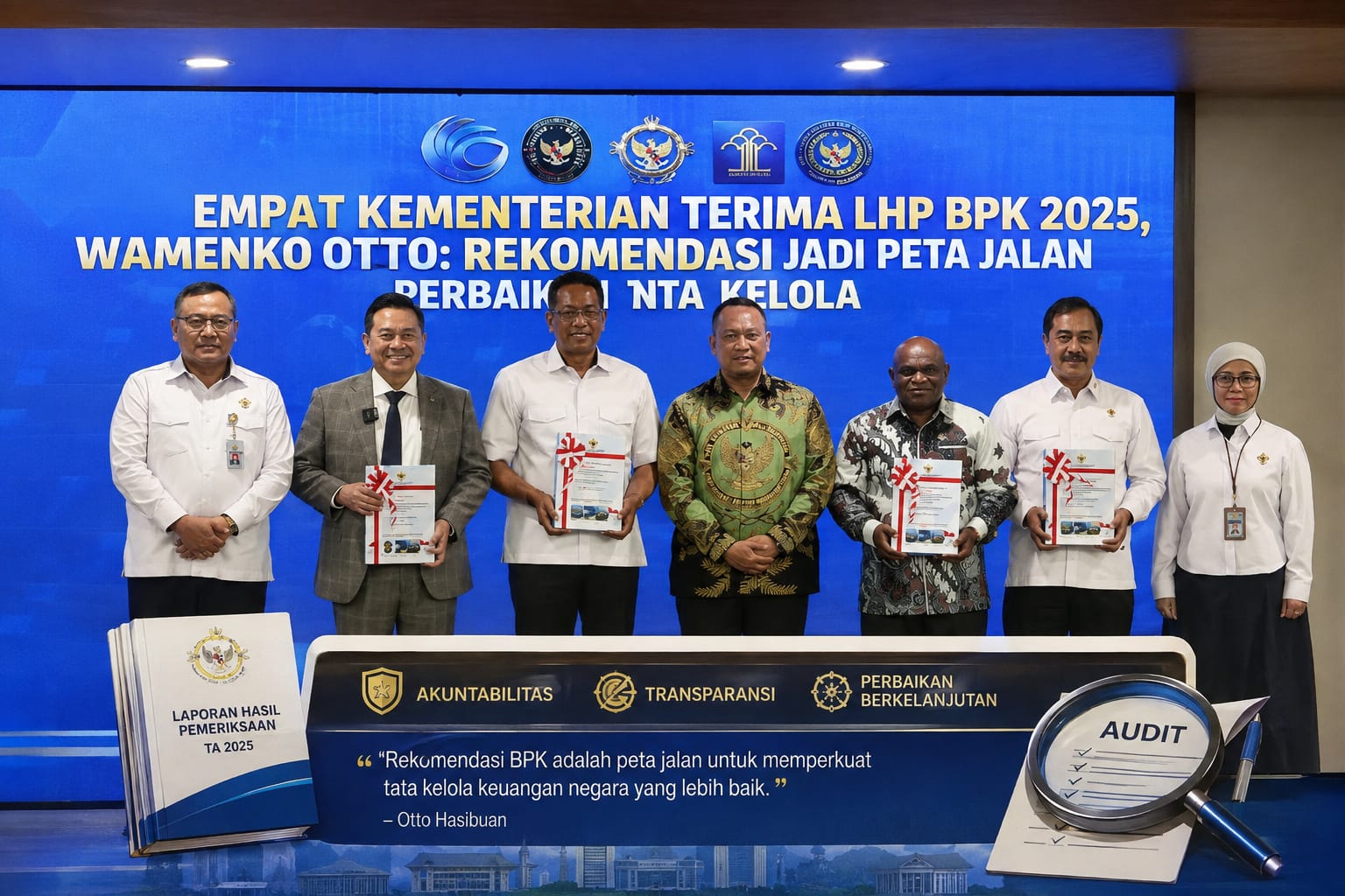 Empat Kementerian Terima LHP BPK 2025, Wamenko Otto: Rekomendasi Jadi Peta Jalan Perbaikan Tata Kelola