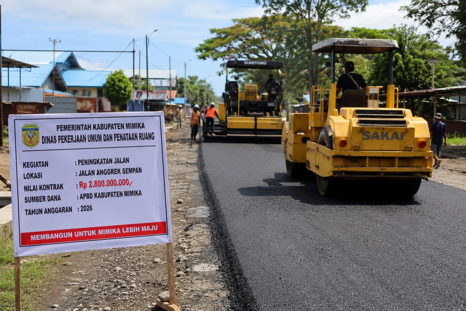 Setelah 11 Tahun Rusak, Jalan Anggrek Sempan Akhirnya Diaspal, Pemkab Mimika Siapkan Rp2,8 Miliar