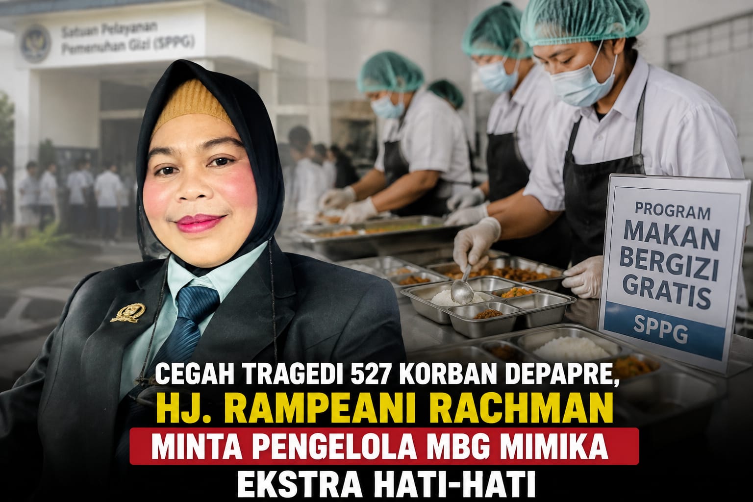 Cegah Tragedi 527 Korban Depapre, Hj. Rampeani Rachman Minta Pengelola MBG Mimika Ekstra Hati-Hati