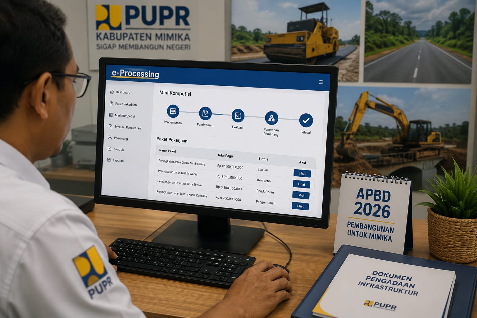 PUPR Mimika Andalkan E-Processing untuk Percepat Penyerapan APBD 2026