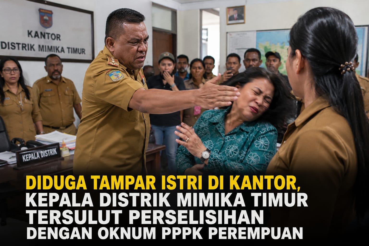 Diduga Tampar Istri di Kantor, Kepala Distrik Mimika Timur Tersulut Perselisihan dengan Oknum PPPK Perempuan