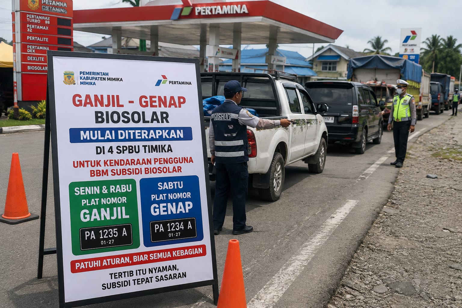 Ganjil-Genap Biosolar Mulai Diterapkan di 4 SPBU Timika