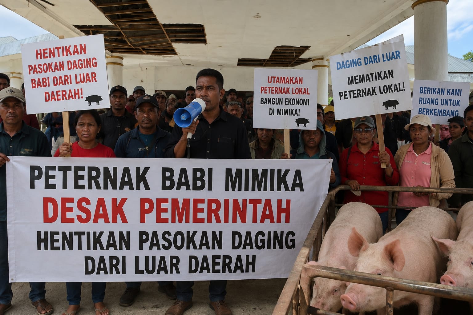 Peternak Babi Mimika Desak Pemerintah Hentikan Pasokan Daging dari Luar Daerah