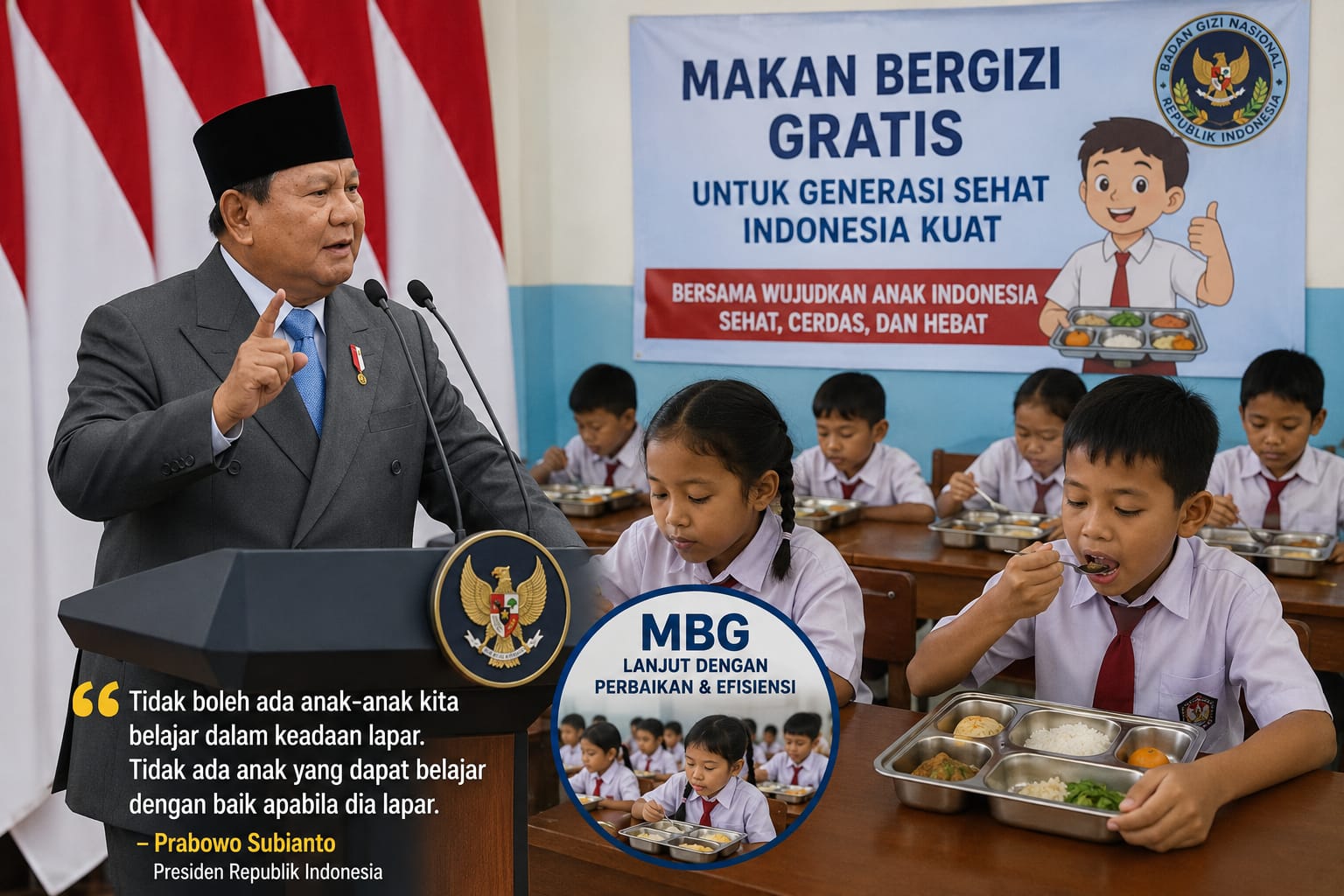Prabowo Tegaskan Tak Boleh Ada Anak Belajar dalam Kondisi Lapar, MBG Dilanjutkan
