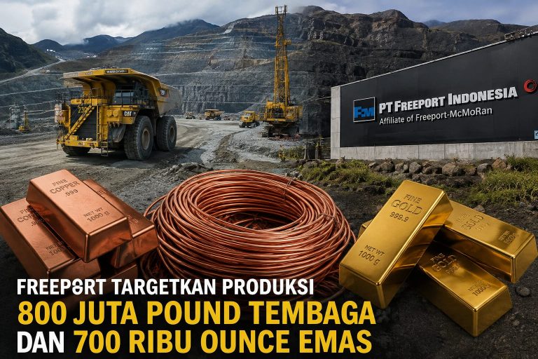 Freeport Targetkan Produksi 800 Juta Pound Tembaga dan 700 Ribu Ounce Emas