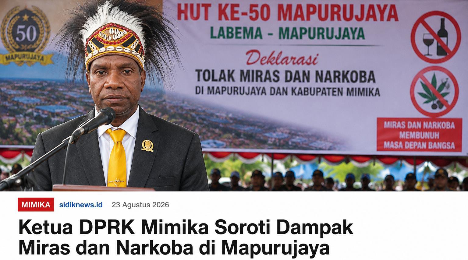 Ketua DPRK Mimika Soroti Dampak Miras dan Narkoba di Mapurujaya