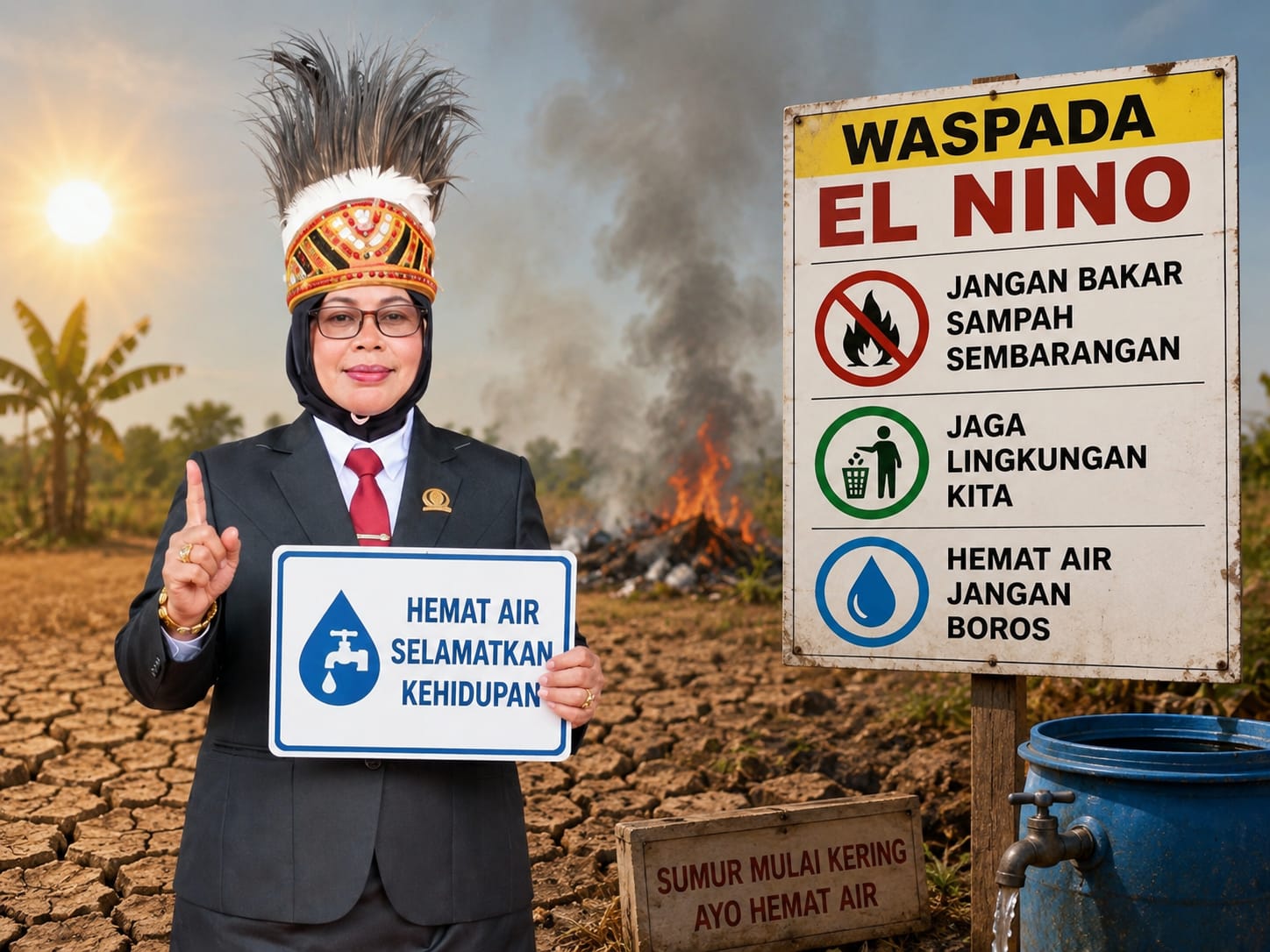 Waspada El Nino, Rampeani Rachman Ingatkan Warga Hemat Air dan Jangan Bakar Sampah