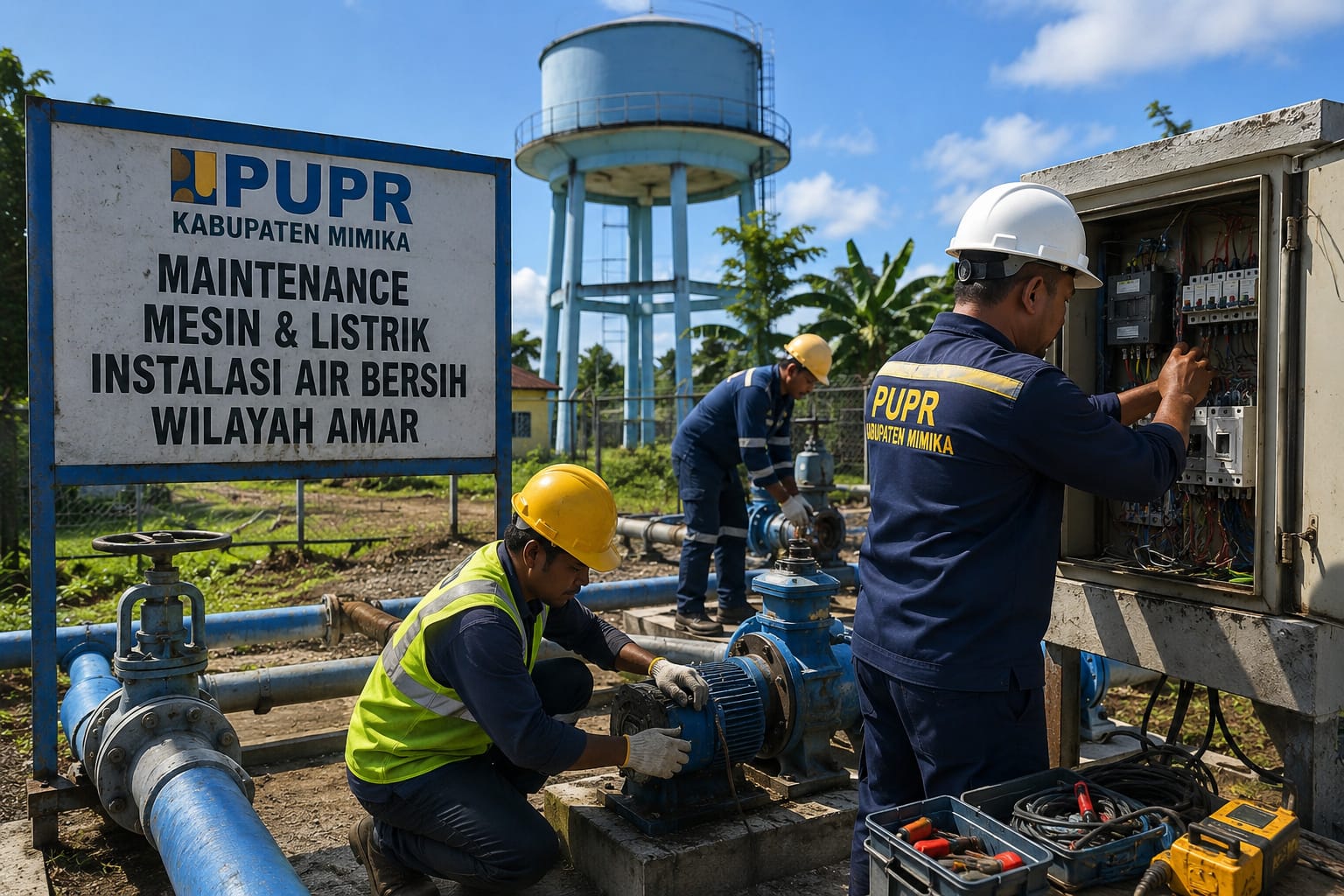 PUPR Mimika Respons Krisis Air di Amar, Perbaikan Mesin dan Listrik Disiapkan
