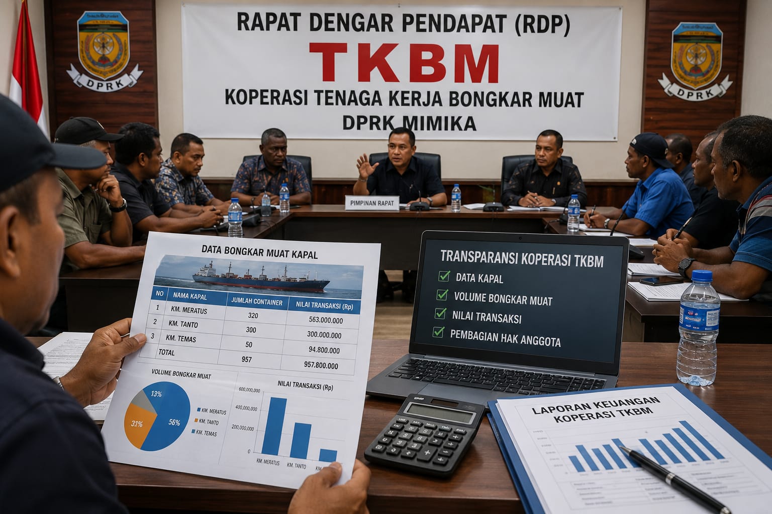 Data Kapal dan Transaksi TKBM Disorot, DPRK Mimika Desak Keterbukaan Koperasi