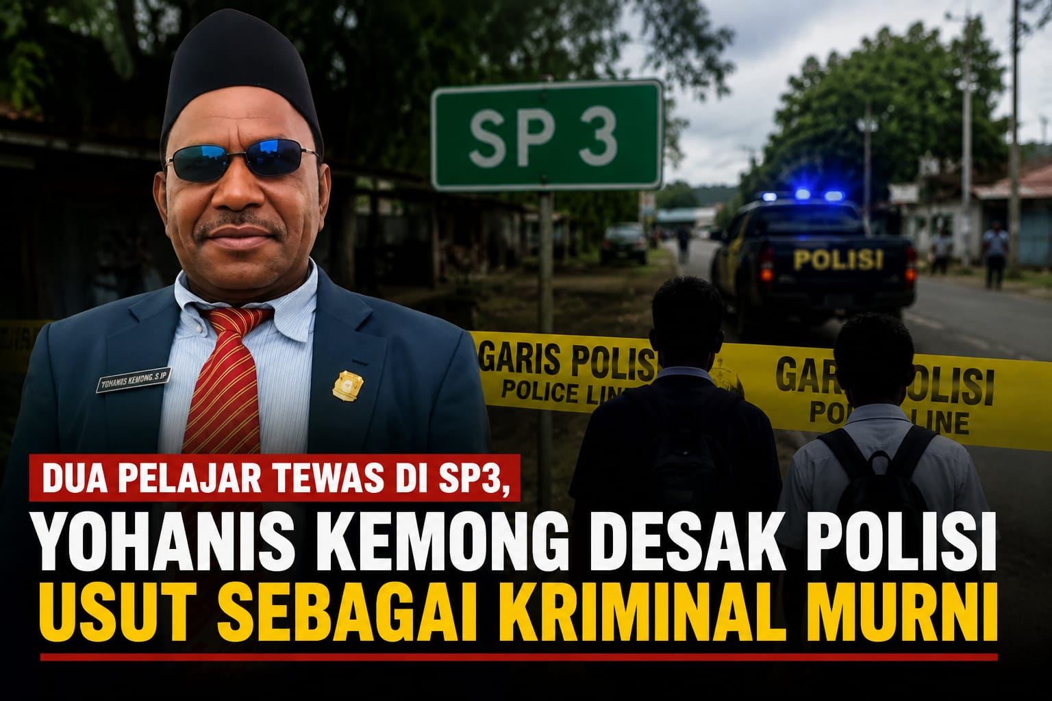 Dua Pelajar Tewas di SP3, Yohanis Kemong Desak Polisi Usut sebagai Kriminal Murni