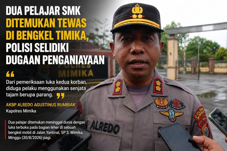 Dua Pelajar SMK Ditemukan Tewas di Bengkel Timika, Polisi Selidiki Dugaan Penganiayaan