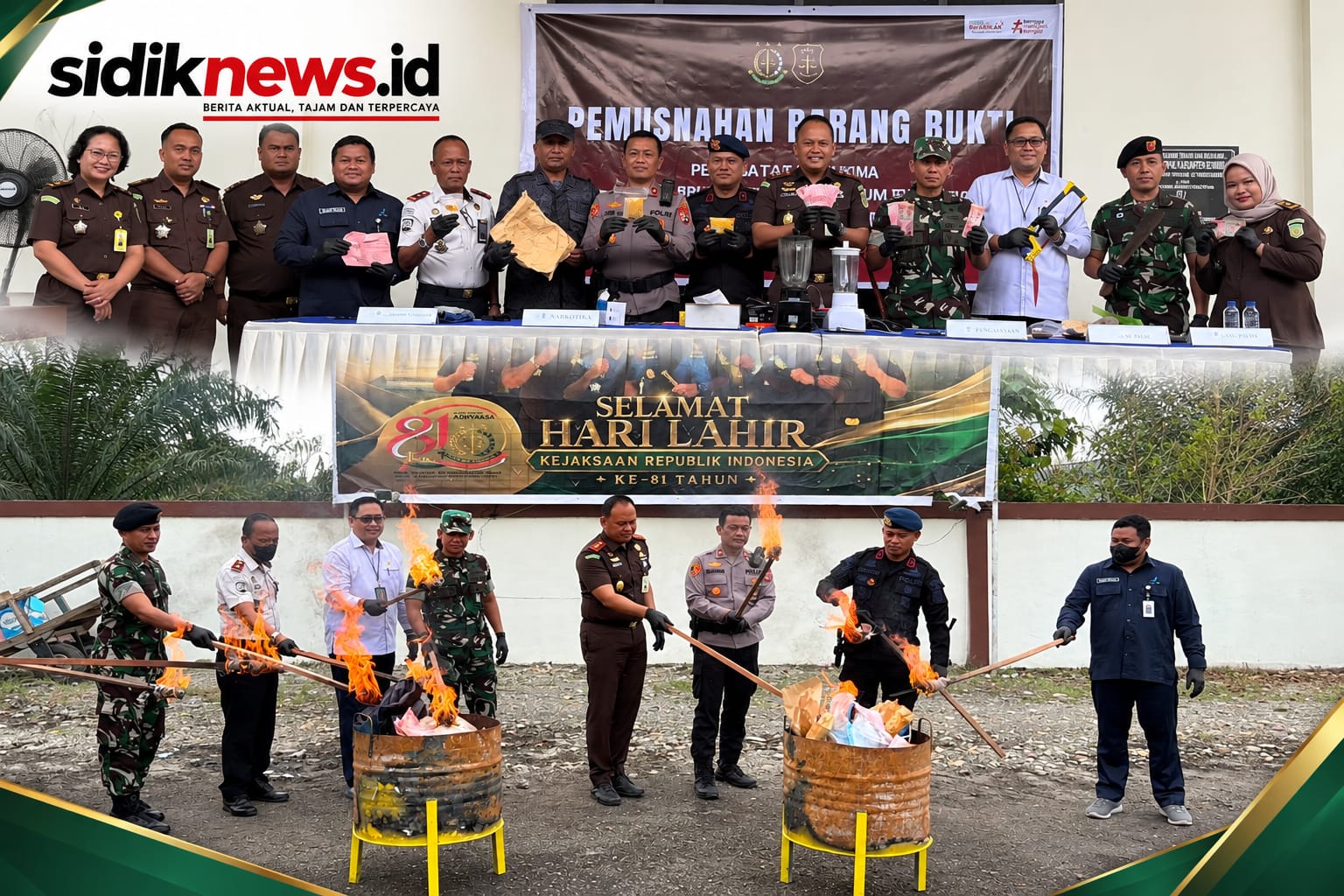 Uang Palsu Hingga 2.630 Butir Obat Terlarang dan 17,43 Gram Sabu Dimusnahkan Kejari Mimika