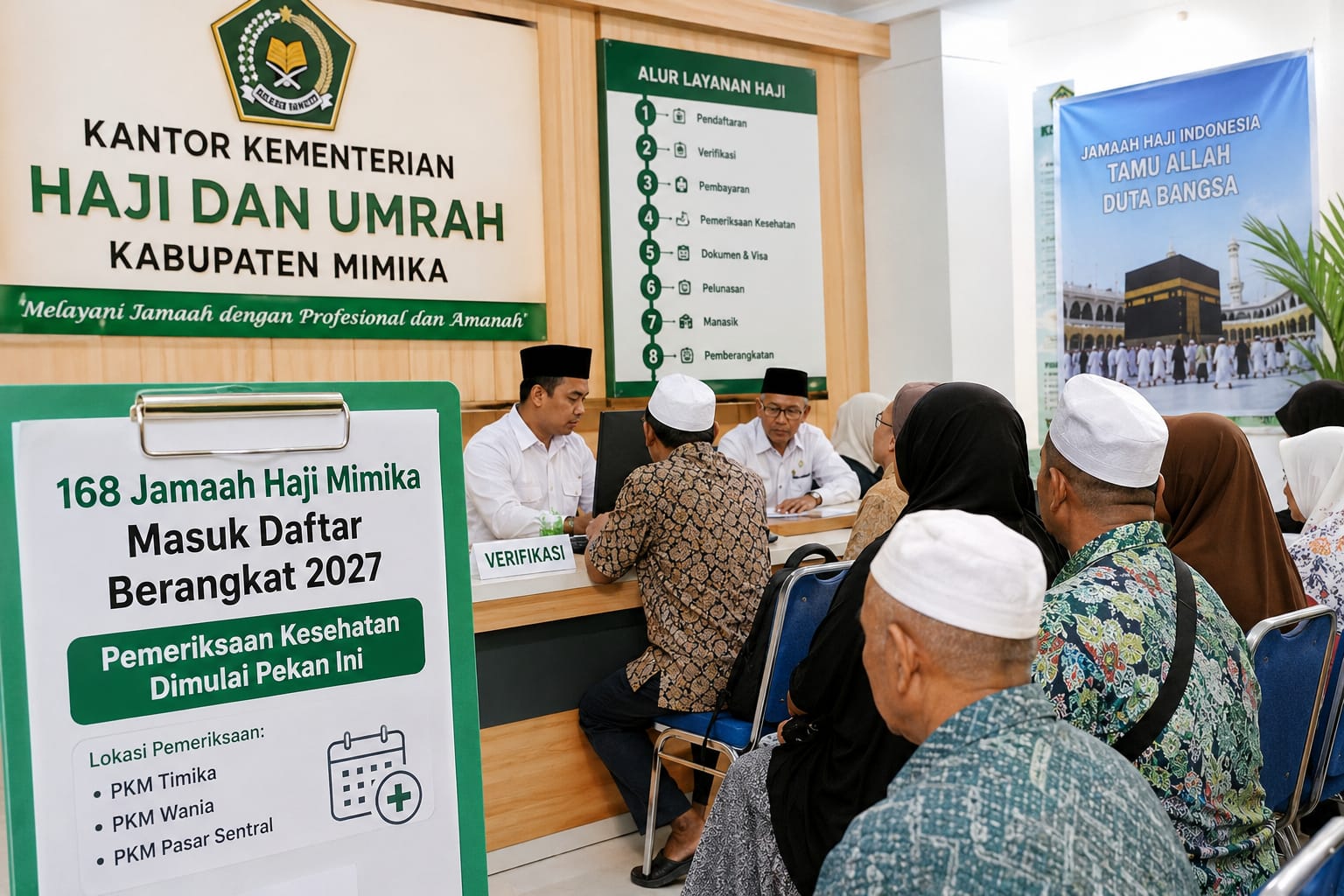 168 Jamaah Haji Mimika Masuk Daftar Berangkat 2027, Pemeriksaan Kesehatan Dimulai Pekan Ini
