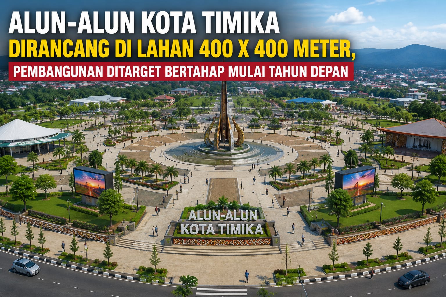 Alun-Alun Kota Timika Dirancang di Lahan 400 x 400 Meter, Pembangunan Ditarget Bertahap Mulai Tahun Depan
