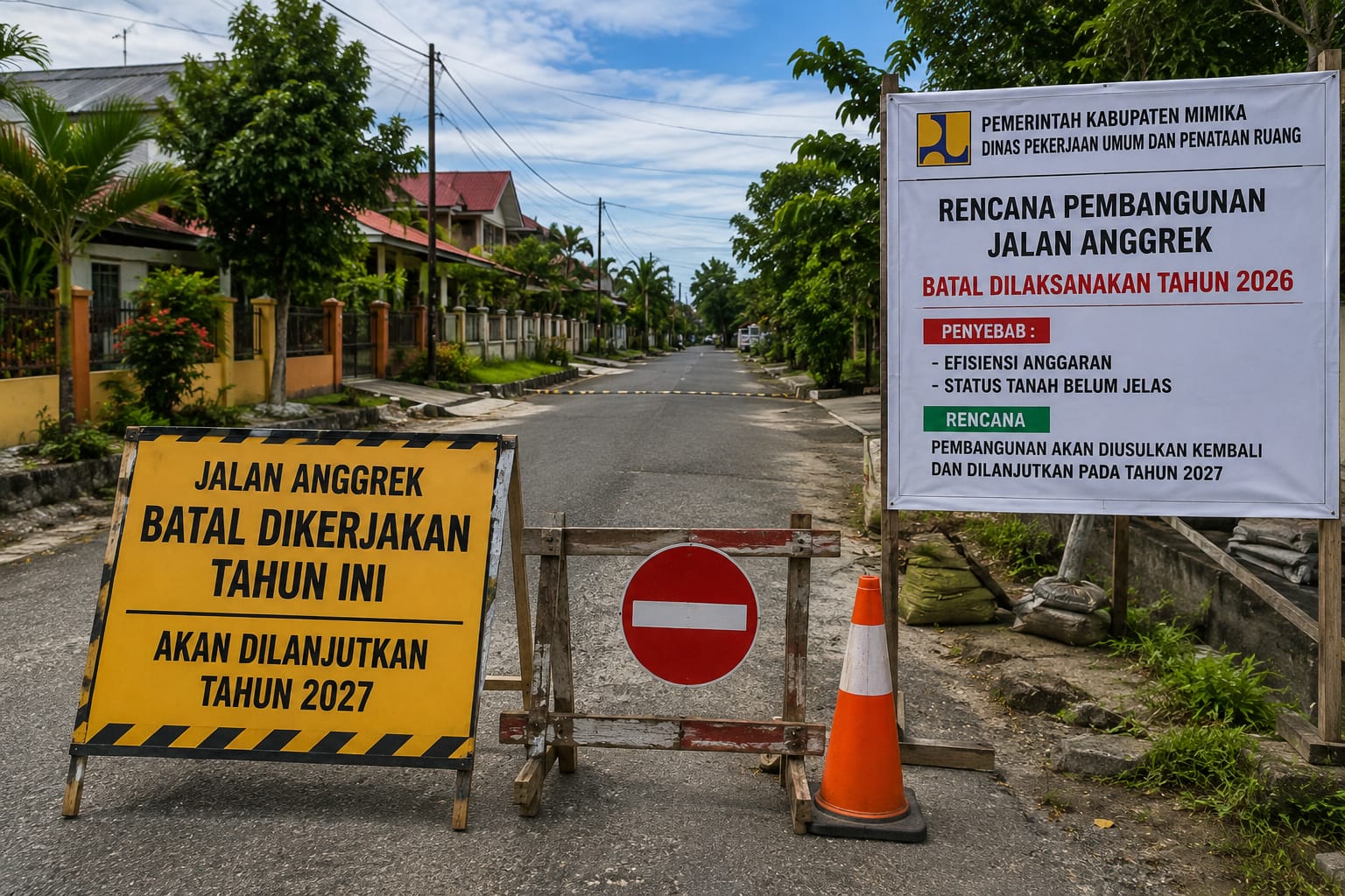 Jalan Anggrek Batal Dikerjakan Tahun Ini, PUPR Mimika Targetkan Pembangunan Dilanjutkan 2027