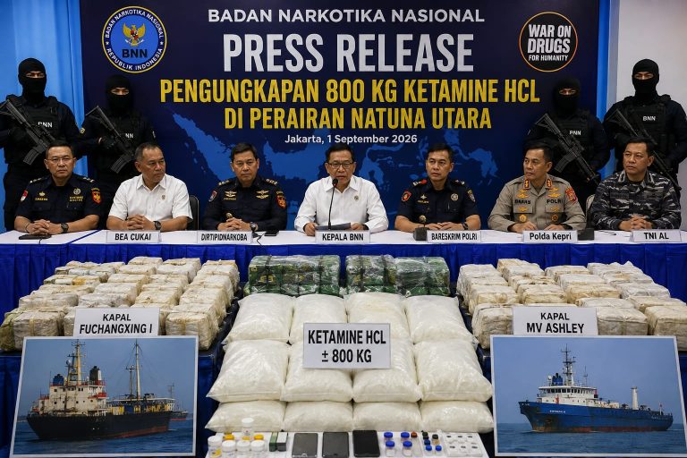 BNN Ungkap 800 Kg Ketamine HCl di Natuna Utara, Dorong Ketamin Masuk Golongan Narkotika
