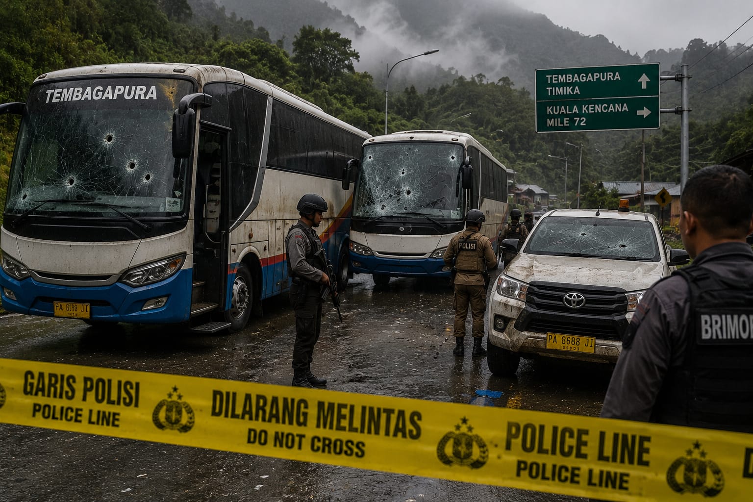 Tiga Kendaraan Ditembak di Tembagapura, Kapolres Mimika: Pelaku Masih Dalam Penyelidikan