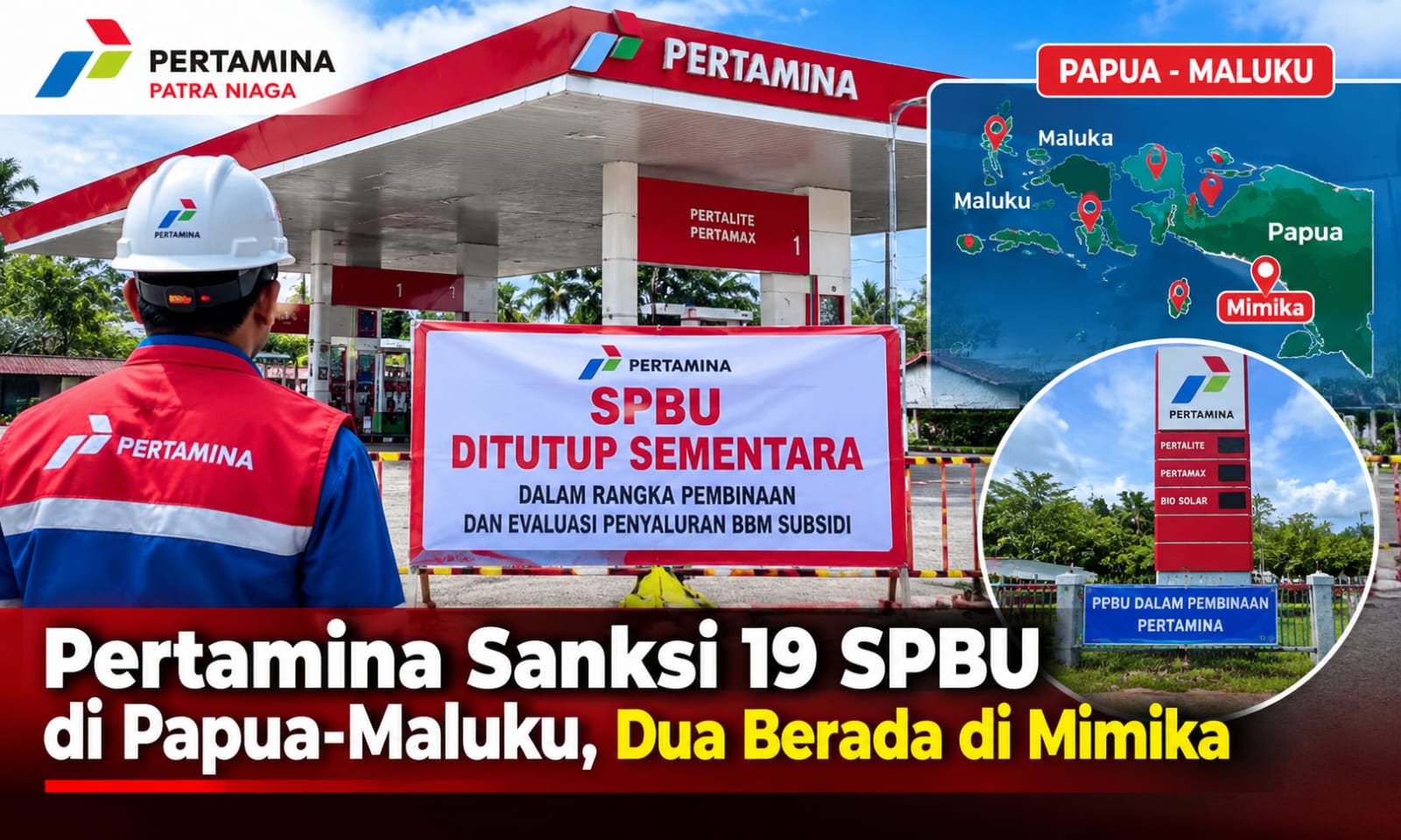 Pertamina berikan Sanksi kepada 19 SPBU di Papua-Maluku, Dua Berada di Mimika!