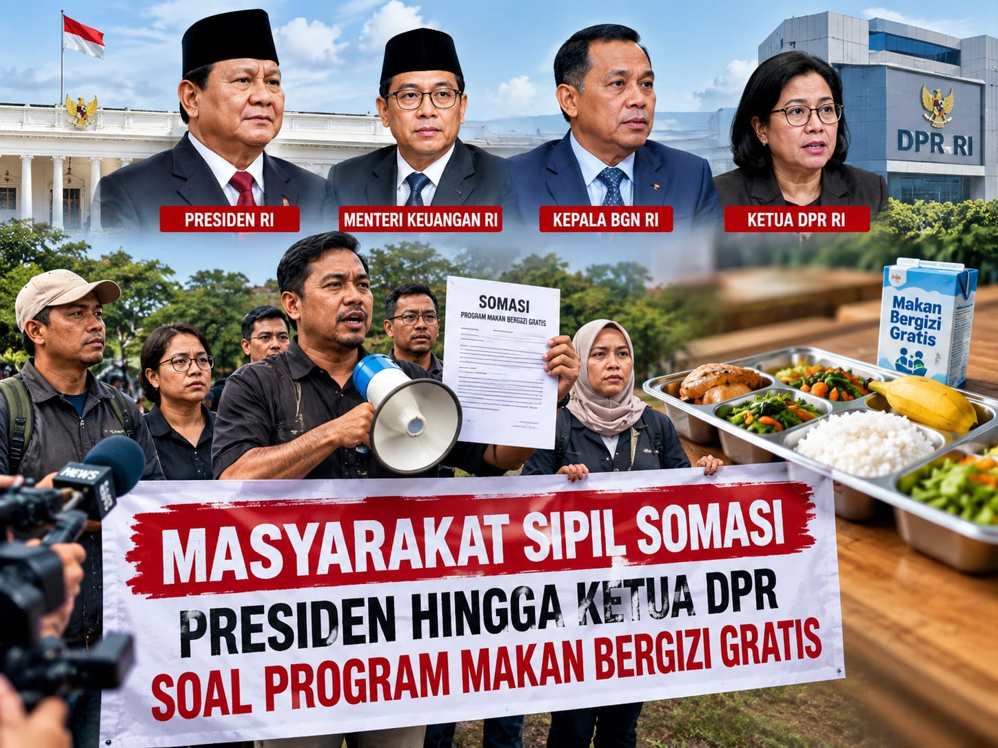 Masyarakat Sipil Somasi Presiden hingga Ketua DPR Soal Program Makan Bergizi Gratis
