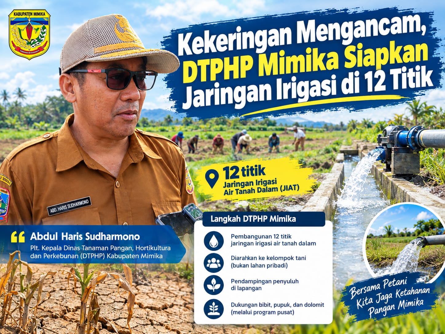 Kekeringan Mengancam, DTPHP Mimika Siapkan Jaringan Irigasi di 12 Titik