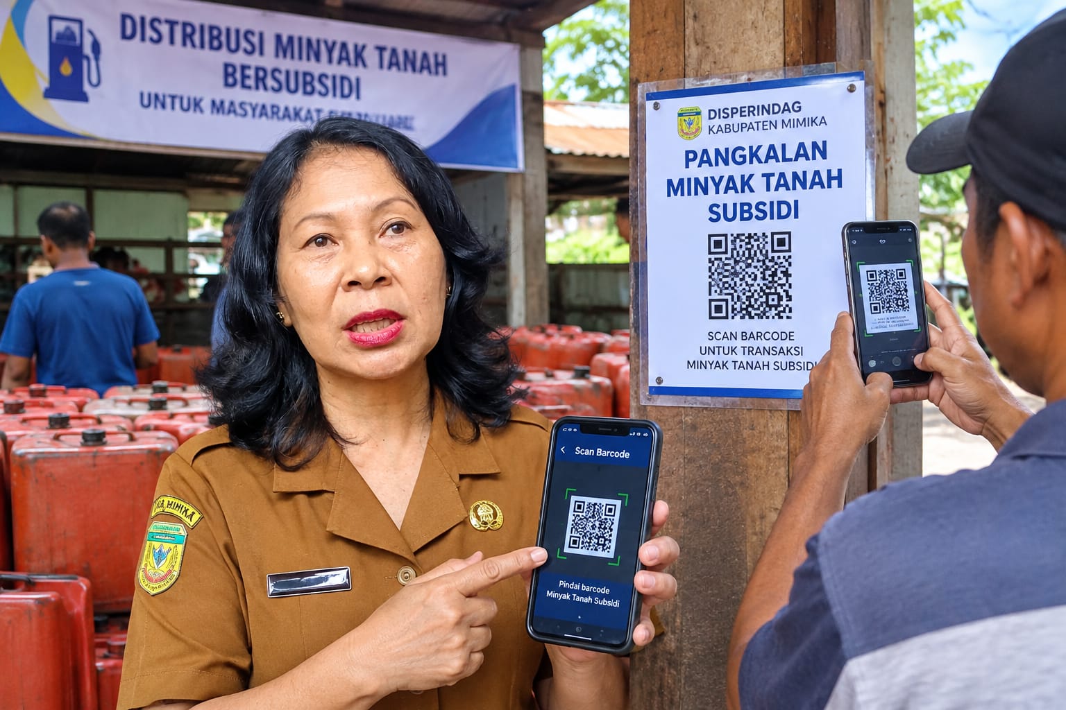 Oktober, Disperindag Mimika Uji Coba Barcode Minyak Tanah Subsidi di 8 Pangkalan