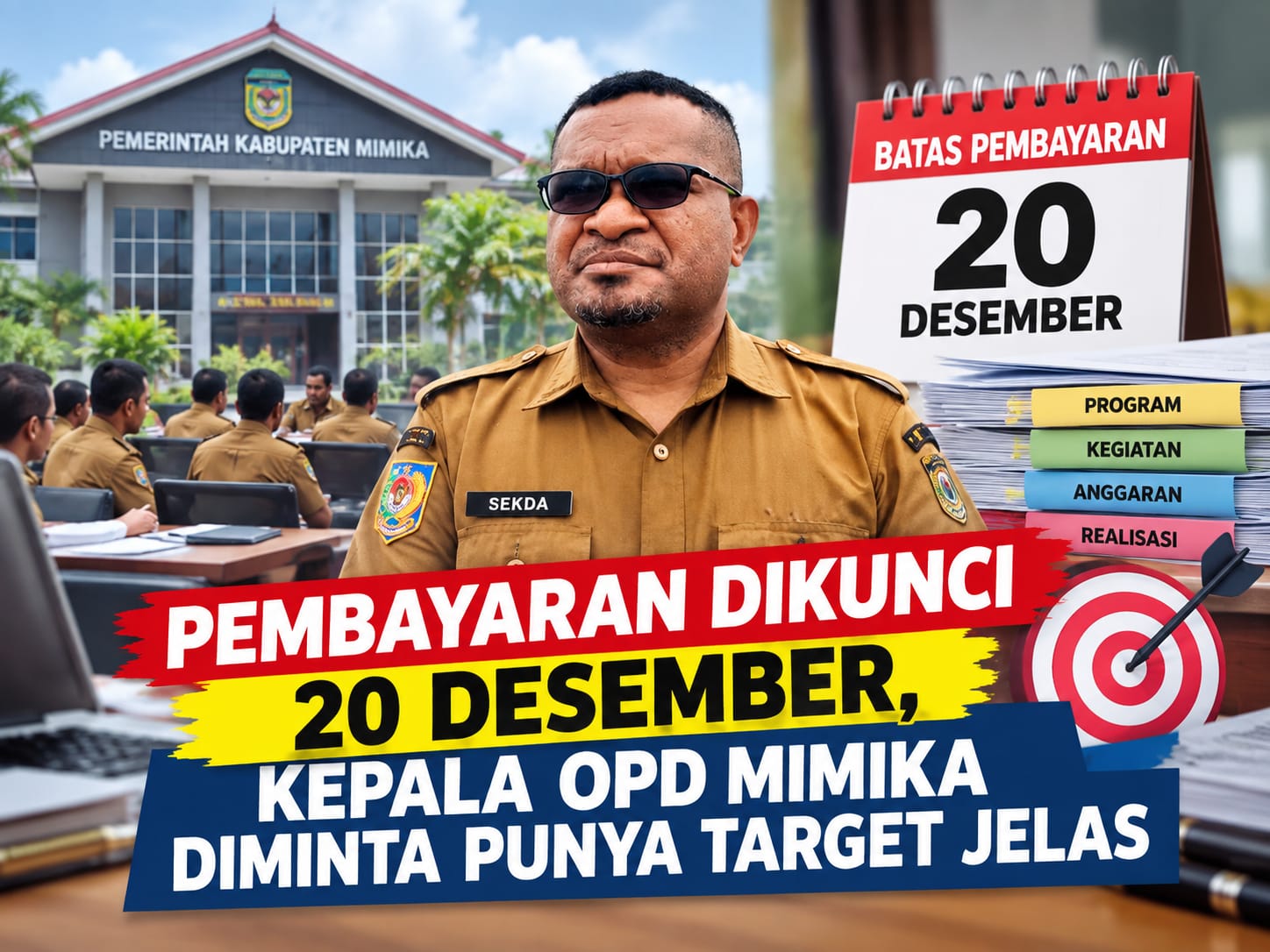 Pembayaran Dikunci 20 Desember, Kepala OPD Mimika Diminta Punya Target Jelas