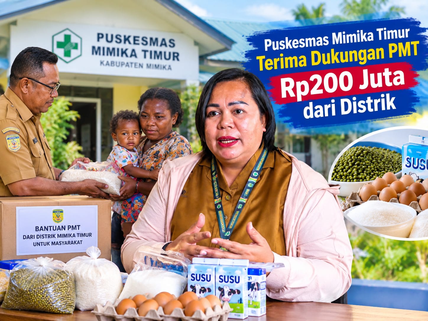 Puskesmas Mimika Timur Terima Dukungan PMT Rp200 Juta dari Distrik