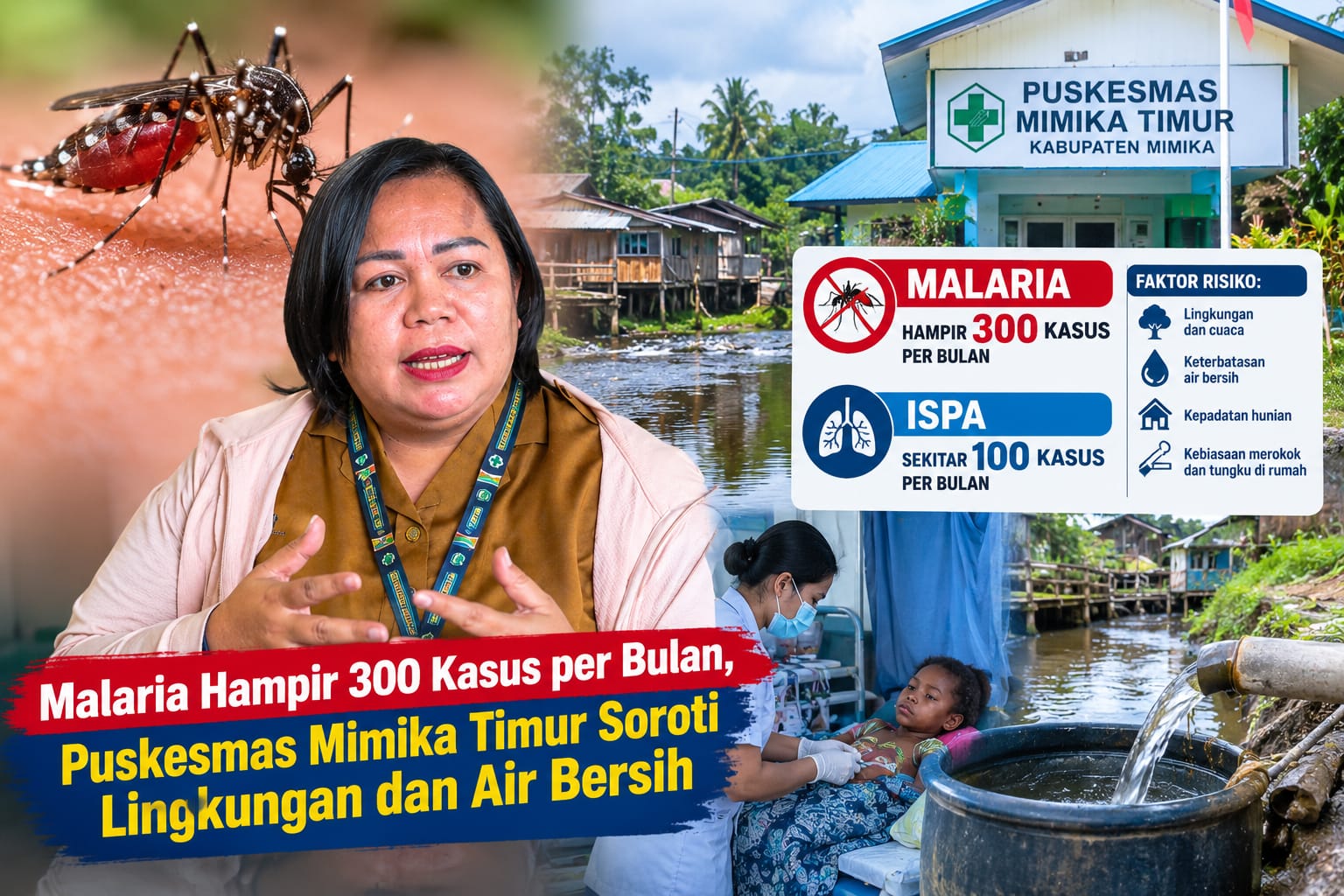 Malaria Hampir 300 Kasus per Bulan, Puskesmas Mimika Timur Soroti Lingkungan dan Air Bersih