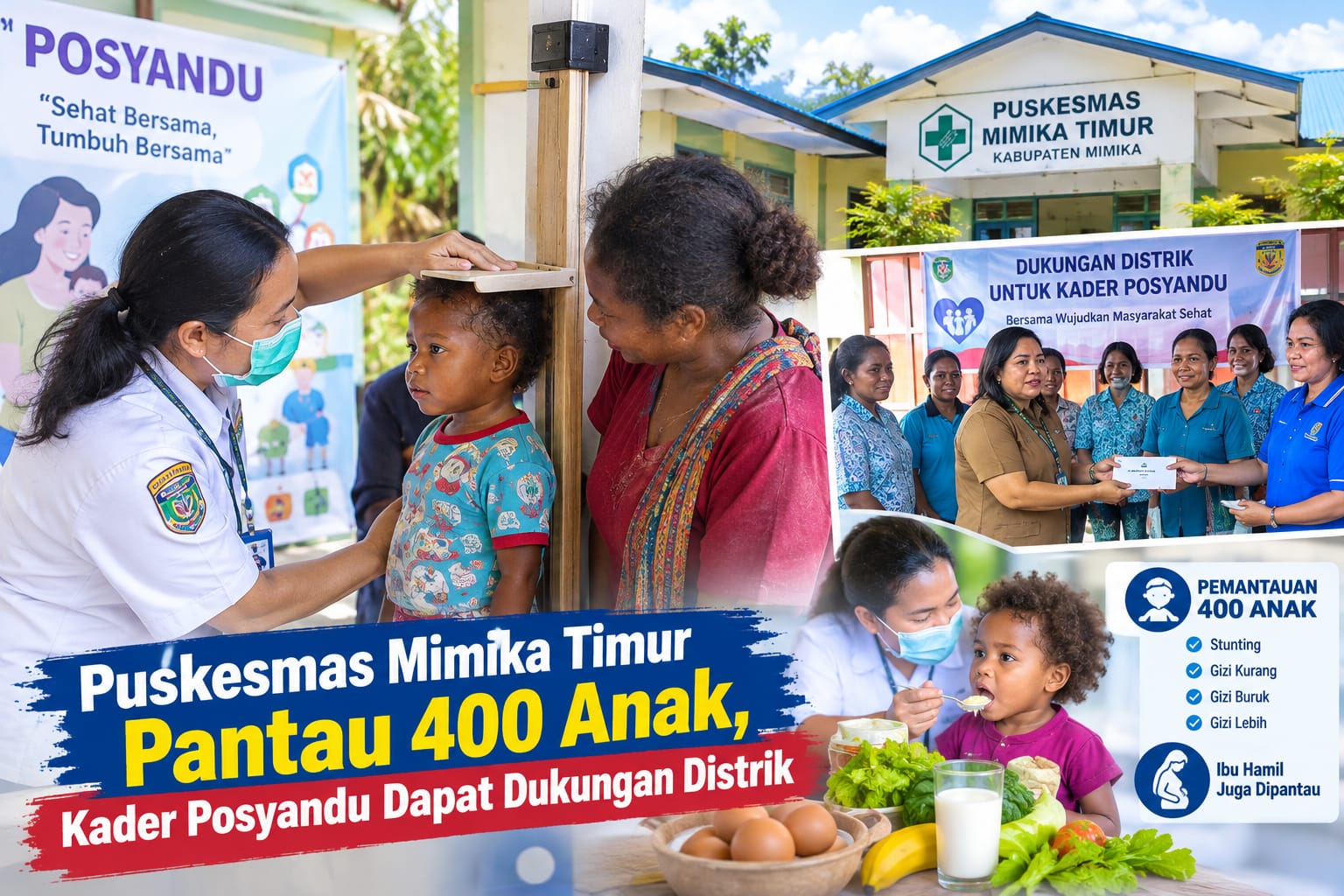 Puskesmas Mimika Timur Pantau 400 Anak, Kader Posyandu Dapat Dukungan Distrik