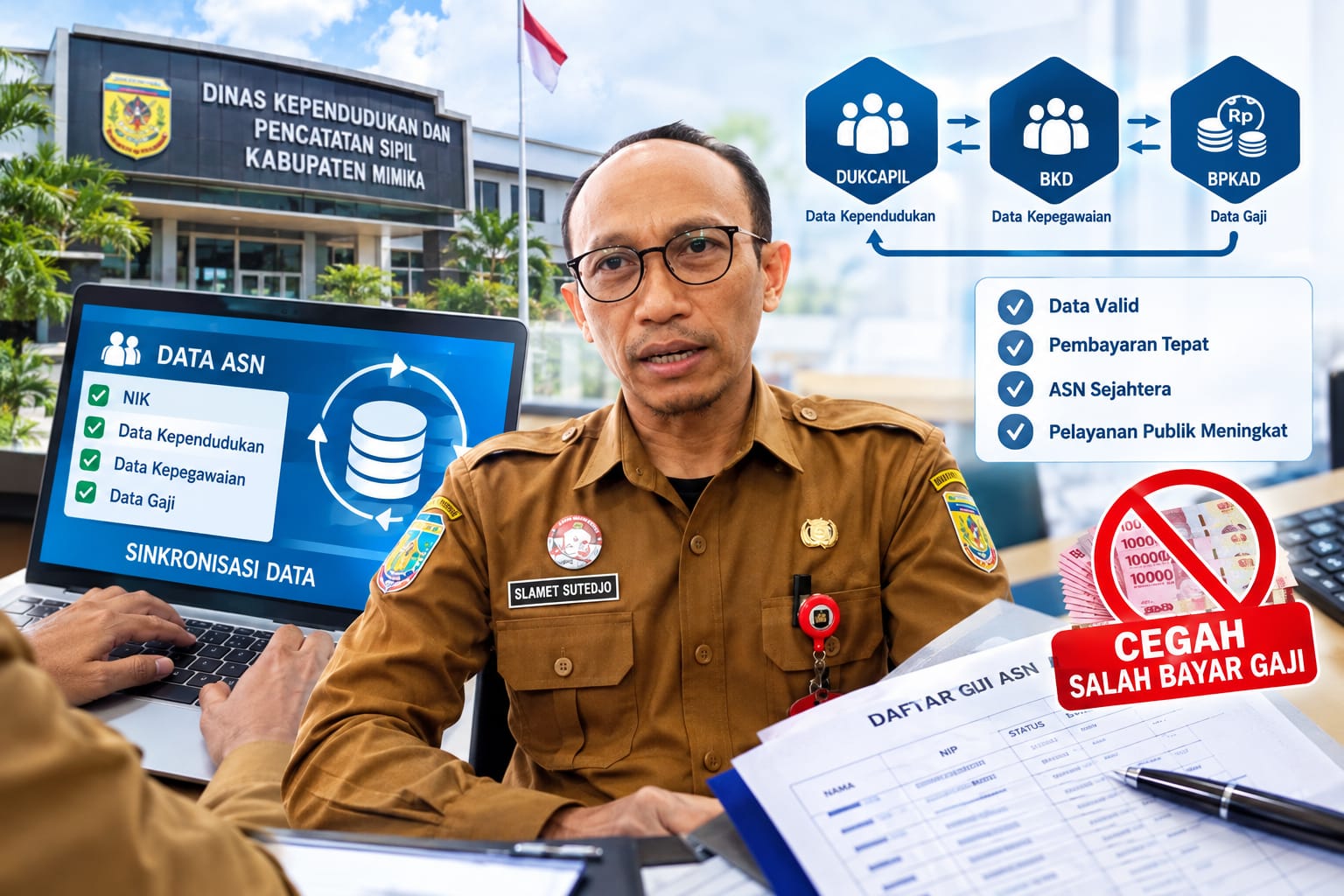 Dukcapil Mimika Perkuat Sinkronisasi Data ASN, Cegah Kesalahan Pembayaran Gaji