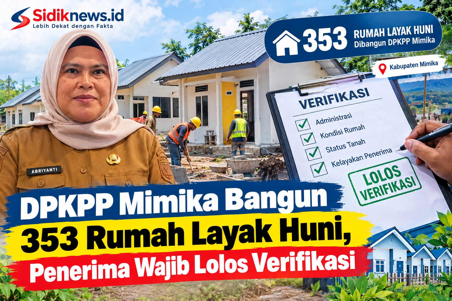 DPKPP Mimika Bangun 353 Rumah Layak Huni, Penerima Wajib Lolos Verifikasi
