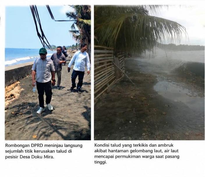 DPRD Morotai Turun Lapangan Cek Kerusakan Talud Doku Mira, Dorong Penanganan Lewat Dana BTT